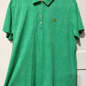 Masters Magnolia Green and White Print Women’s Polo XL